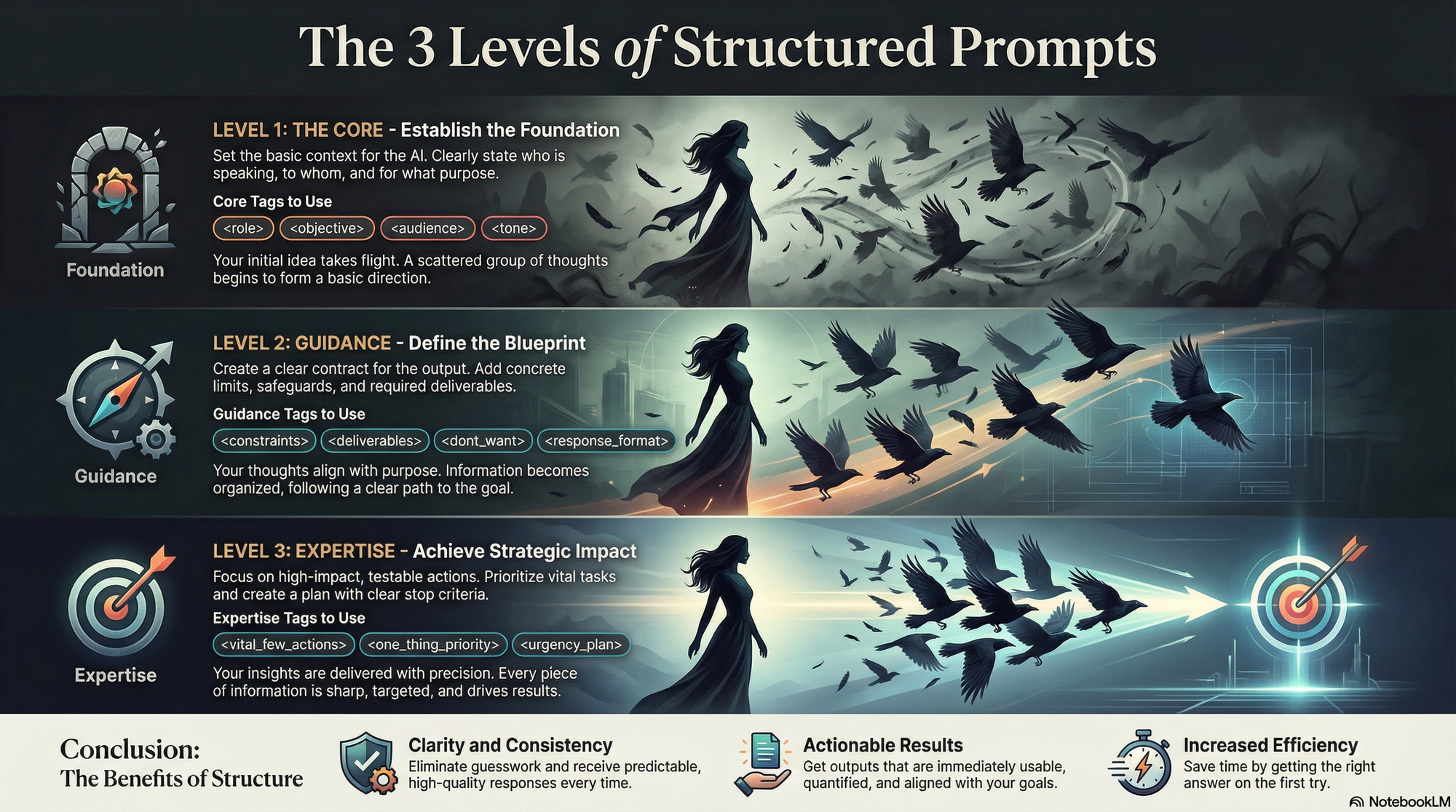 The structured prompt in 3 levels